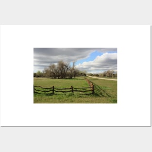 Country Wooden Fence with Storm Cloud's Posters and Art